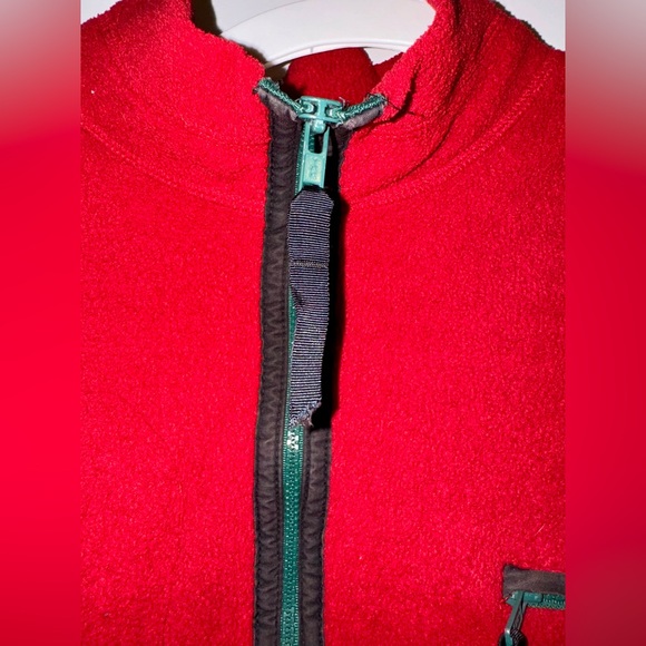 VTG 90s Tommy Hilfiger 1/4 Quarter Zip Mens Small Red Fleece Pullover Sweater - Picture 3 of 6